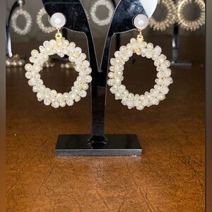 Pearl hoop earrings